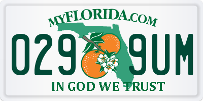 FL license plate 0299UM
