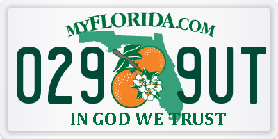 FL license plate 0299UT