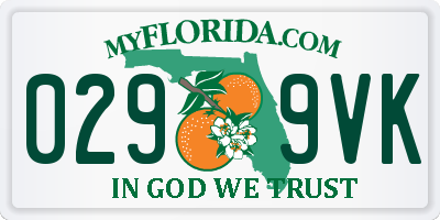 FL license plate 0299VK