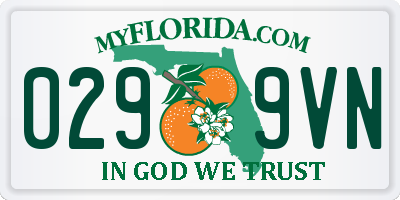 FL license plate 0299VN
