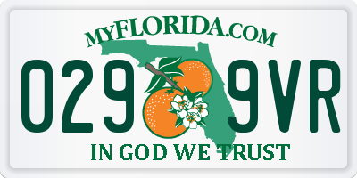 FL license plate 0299VR