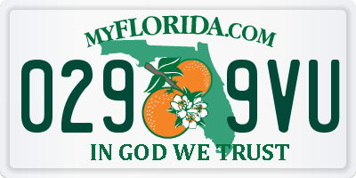 FL license plate 0299VU
