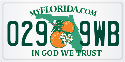 FL license plate 0299WB