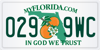 FL license plate 0299WC