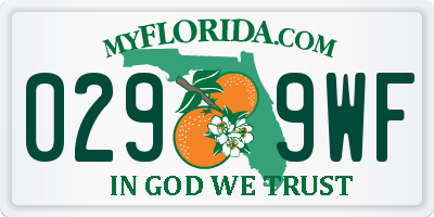 FL license plate 0299WF