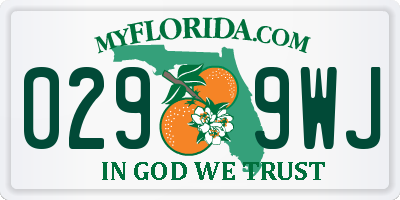 FL license plate 0299WJ