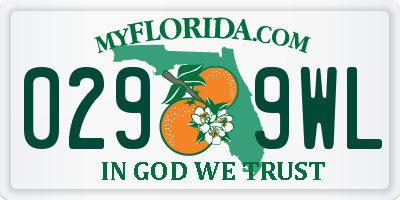 FL license plate 0299WL