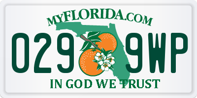 FL license plate 0299WP