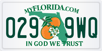 FL license plate 0299WQ
