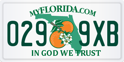 FL license plate 0299XB