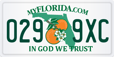FL license plate 0299XC