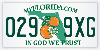 FL license plate 0299XG