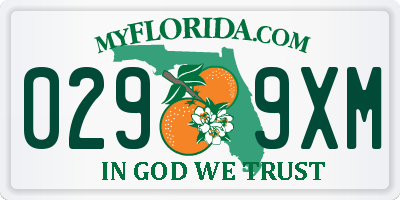 FL license plate 0299XM