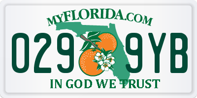 FL license plate 0299YB