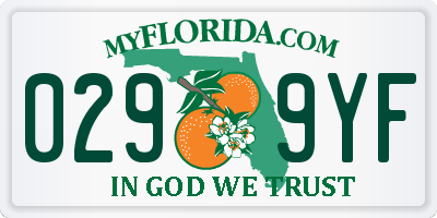 FL license plate 0299YF