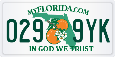 FL license plate 0299YK