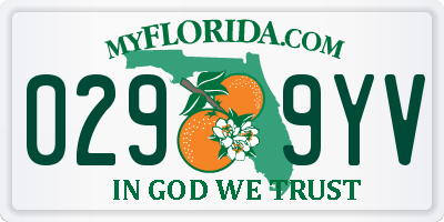 FL license plate 0299YV