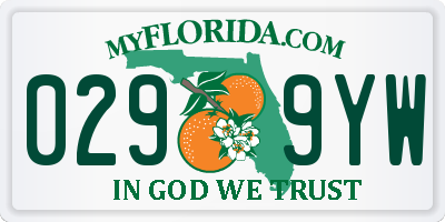 FL license plate 0299YW