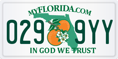 FL license plate 0299YY