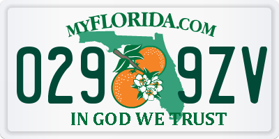 FL license plate 0299ZV