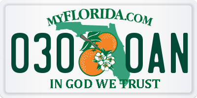 FL license plate 0300AN