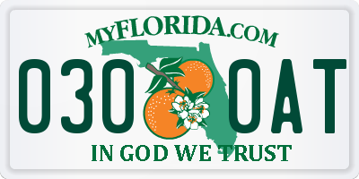 FL license plate 0300AT