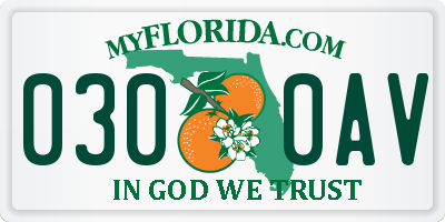 FL license plate 0300AV
