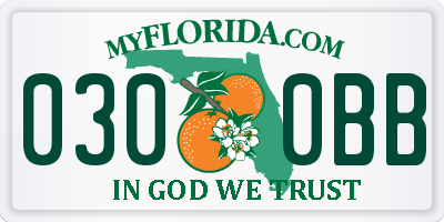 FL license plate 0300BB