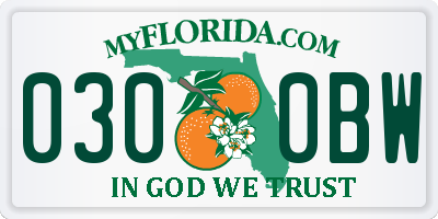 FL license plate 0300BW