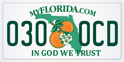 FL license plate 0300CD