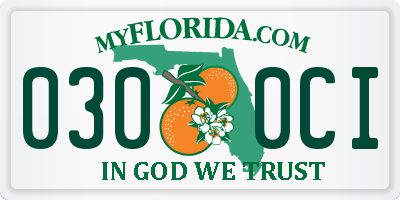 FL license plate 0300CI