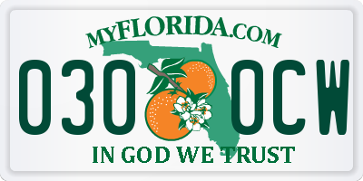 FL license plate 0300CW
