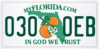 FL license plate 0300EB