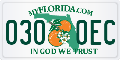 FL license plate 0300EC
