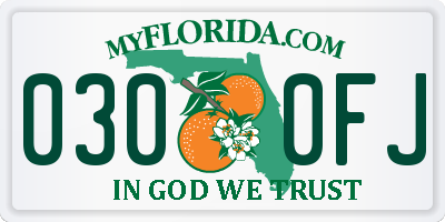 FL license plate 0300FJ