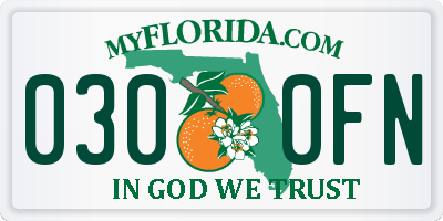FL license plate 0300FN