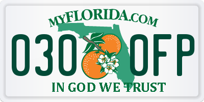 FL license plate 0300FP