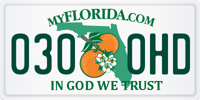 FL license plate 0300HD
