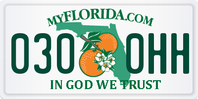 FL license plate 0300HH