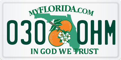 FL license plate 0300HM