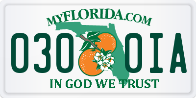 FL license plate 0300IA