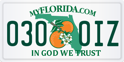 FL license plate 0300IZ