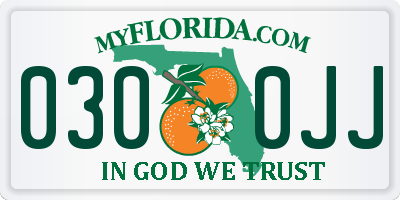 FL license plate 0300JJ