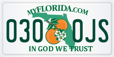 FL license plate 0300JS