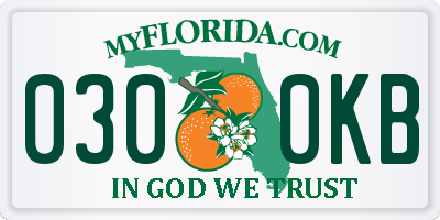 FL license plate 0300KB