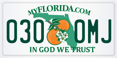 FL license plate 0300MJ