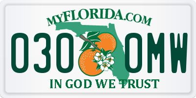 FL license plate 0300MW