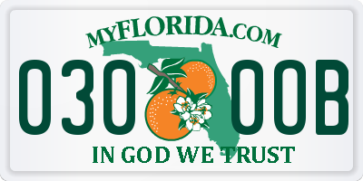 FL license plate 0300OB