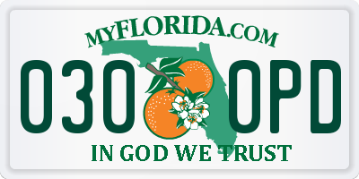 FL license plate 0300PD