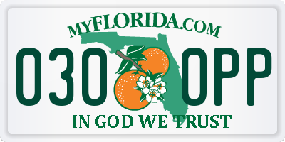 FL license plate 0300PP